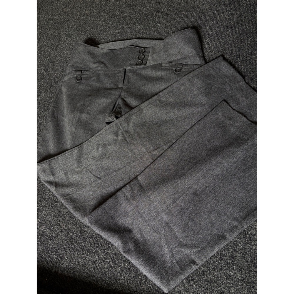 Joe Benbasset Womens Gray Wide Leg Dress Pants Size 5 Charcoal Trousers Flare